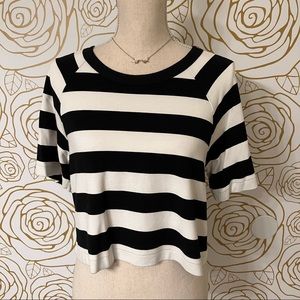 Banana republic black and white striped crop top
